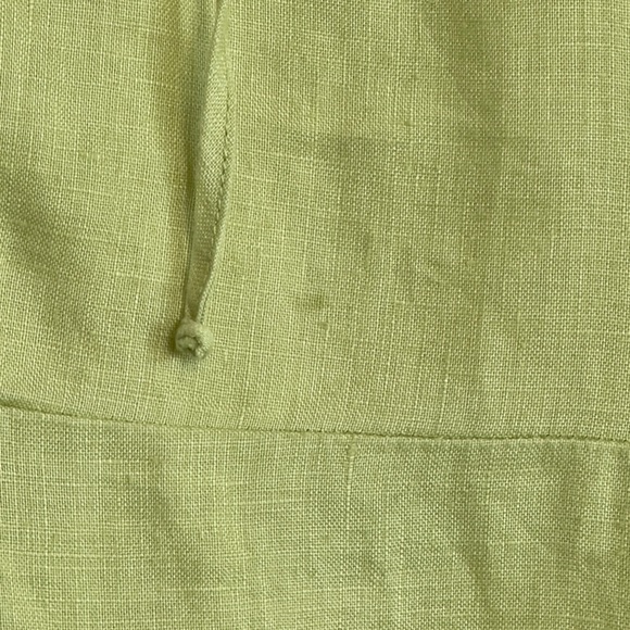 Putumayo 100% Linen Tailored V-Neck Blouse Chartreuse Women’s Size Large - Picture 6 of 11